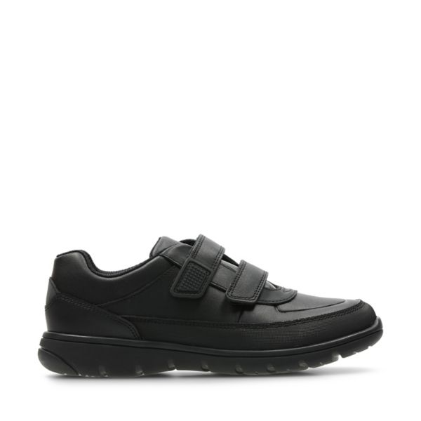 Clarks Girls Venture Walk School Shoes Black | CA-125783